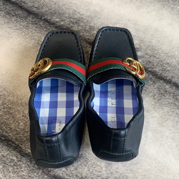 { Gucci } GG Noel Logo Leather Driver Loafer Shoe - Picture 2 of 9